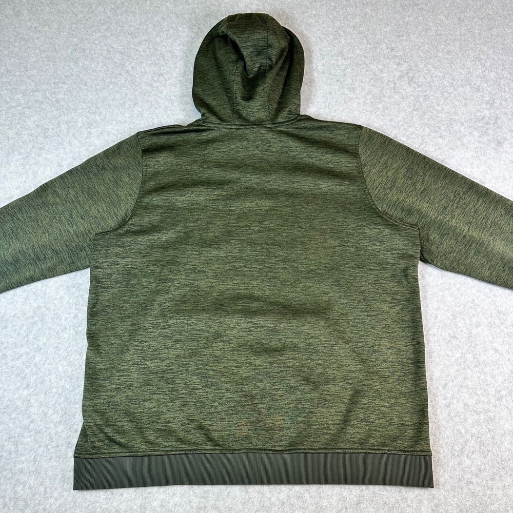 Under Armour ColdGear Hoodie Mens XXL Green Heathered Pullover Sweatshirt Loose - Picture 13 of 15